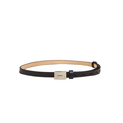 Shop Max Mara Logo Engraved Belt In Black