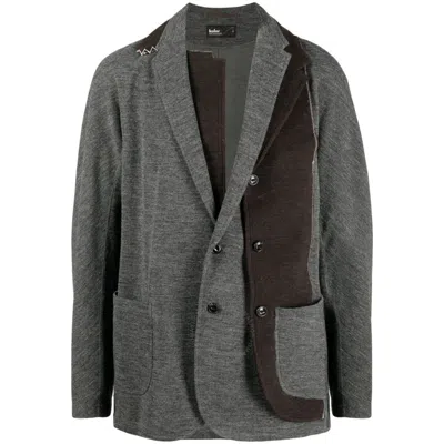 Kolor Patchwork-design Wool Blazer In Brown