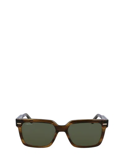 Shop Calvin Klein Sunglasses In Striped Olive