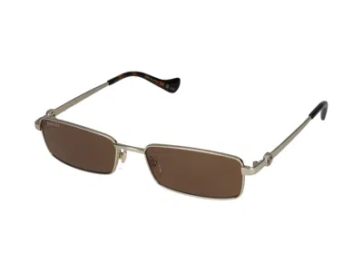 Shop Gucci Sunglasses In Gold Gold Brown