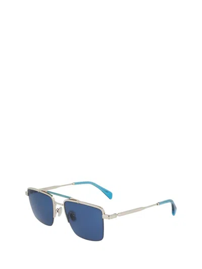 Paul Smith Landor 55mm Rectangular Sunglasses In Silver / Blue