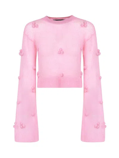 Shop Rotate Birger Christensen Sweaters In Prism Pink