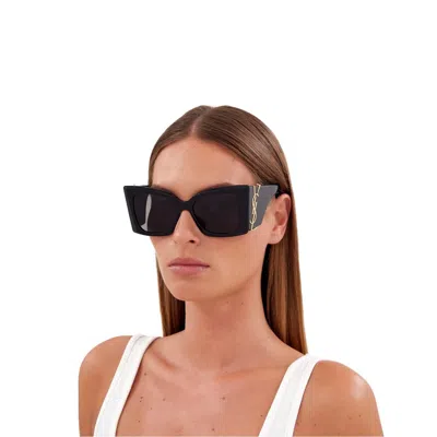 Shop Saint Laurent Sl M119 Blaze Sunglasses In 001 Black