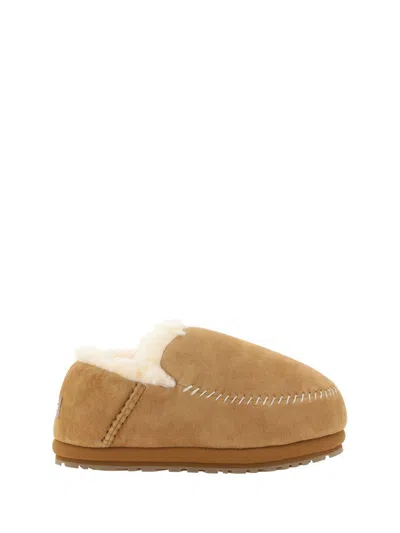 Shop Ugg 'leather Suede Slip-on Shoes In Beige