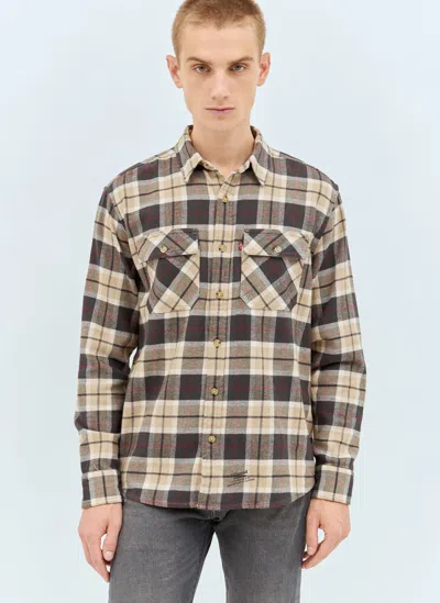 Shop Levi's® X Jjjjound Plaid Shirt In Beige