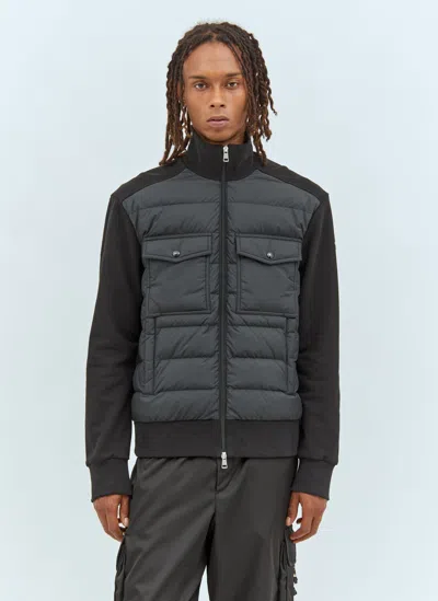 Moncler Men Padded Zip-up Cardigan In Black