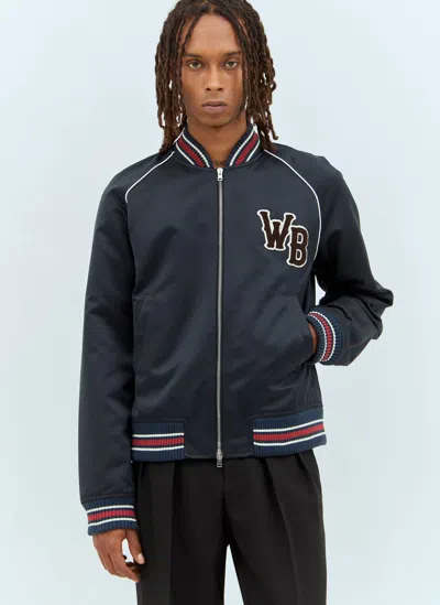 Wales Bonner Marvel Jacket In Navy Blue In Black