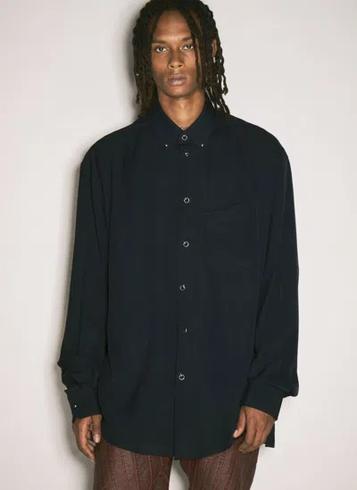 Mugler Black Fluid Piercing Shirt In Black