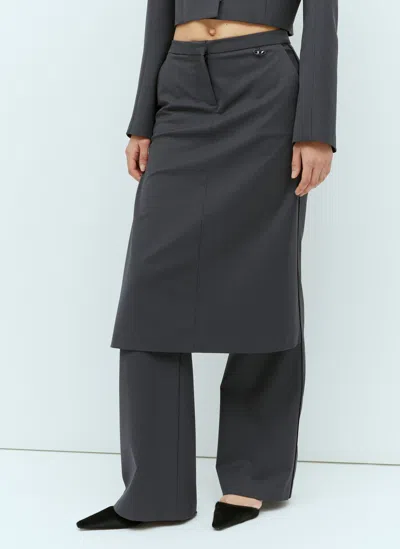 Diesel Hybrid Skirt-pants In Wool Blend In Grey
