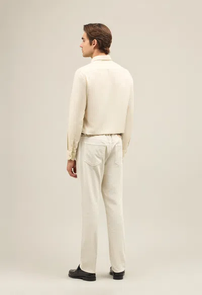 Shop Boglioli Garment Dyed Vaiella Shirt In White