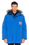 CANADA GOOSE CANADA GOOSE POLAR BEARS INTERNATIONAL EXPEDITION COYOTE FUR TRIM PARKA IN BLUE. ,4565MPB64