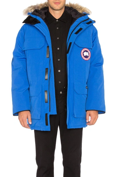 Canada Goose Expedition Logo Patch Parka Coat In Bright Blue | ModeSens