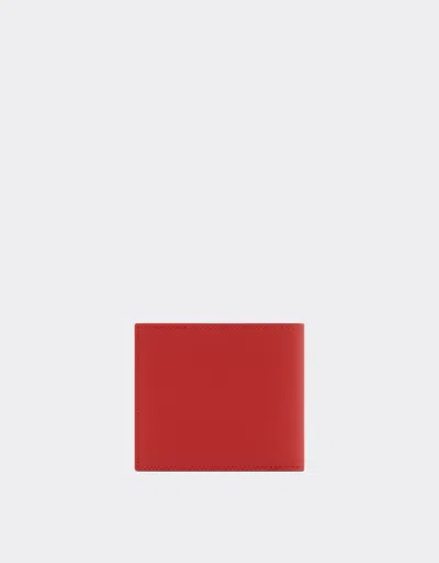 Ferrari Second Life Leather Horizontal Wallet In Rosso Dino