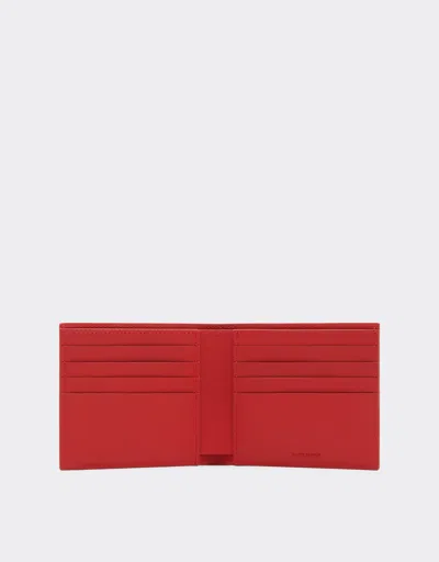 Ferrari Second Life Leather Horizontal Wallet In Rosso Dino