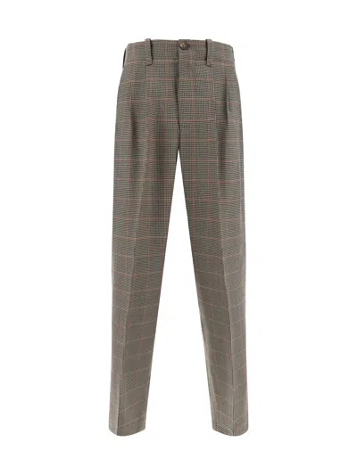 Shop Golden Goose Pants In Beige/black/savvy Red