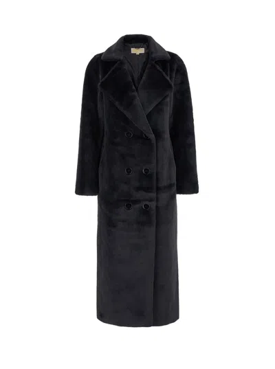 Shop Michael Michael Kors Oversized Faux Fur Double In Navy