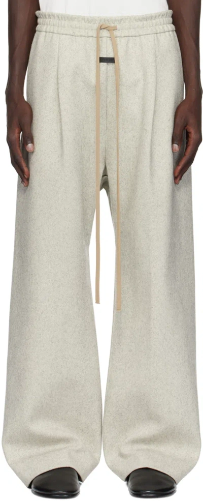 Shop Fear Of God Gray Military Wool Wide Leg Sweatpants In Paris Sky