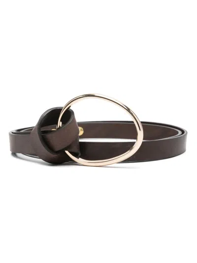 Shop Tela Leather Belt In Braun