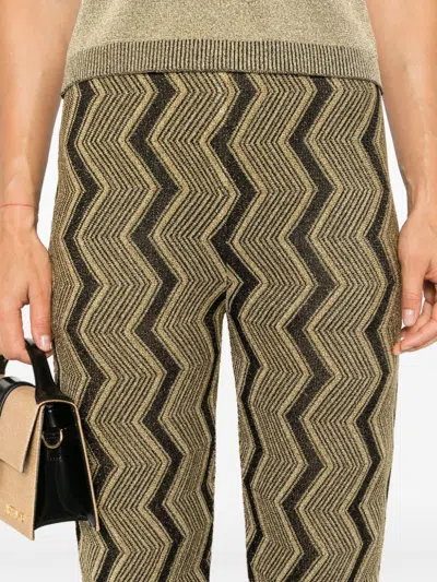 Missoni Zigzag-woven Trousers In Gold