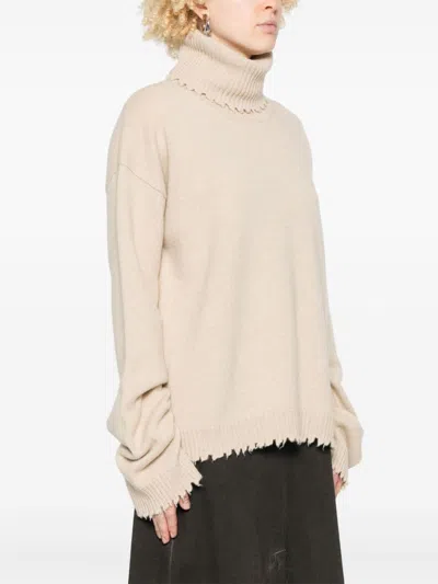 Shop Uma Wang Distressed Sweater In Nude