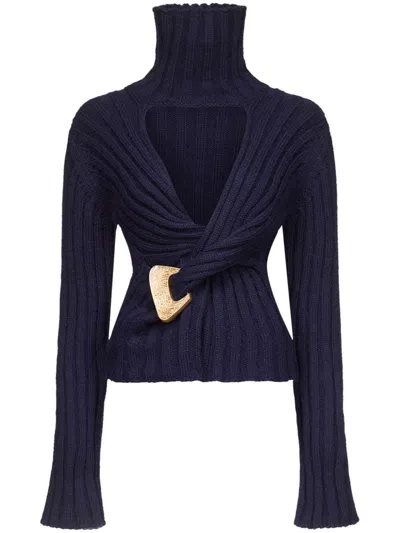 Area High-neck Sweater In Blau