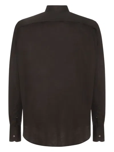 Canali Lightweight-jersey Shirt In Brown