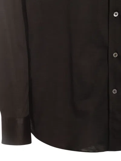 Canali Lightweight-jersey Shirt In Brown