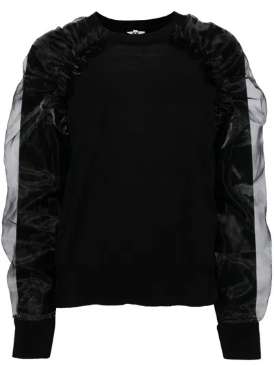 Noir Kei Ninomiya Cut-out Detailing Jumper In Schwarz