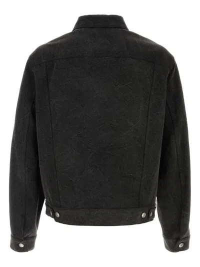 Alexander Mcqueen Denim Jacket With Long Sleeves And Collared Neck In Schwarz