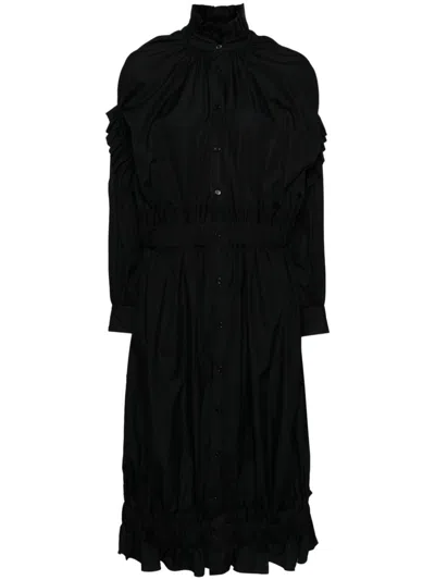 Noir Kei Ninomiya Ruffle-detail Dress In Schwarz