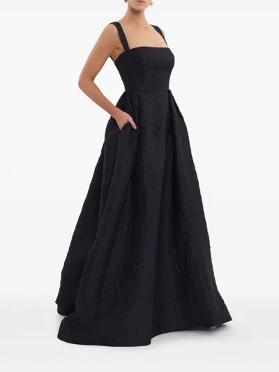 Rebecca Vallance Esther Strap Gown In Schwarz