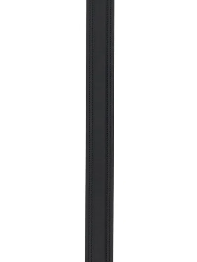 Valentino Leather Belt With Adjustable Length And Embellished Buckle In Schwarz