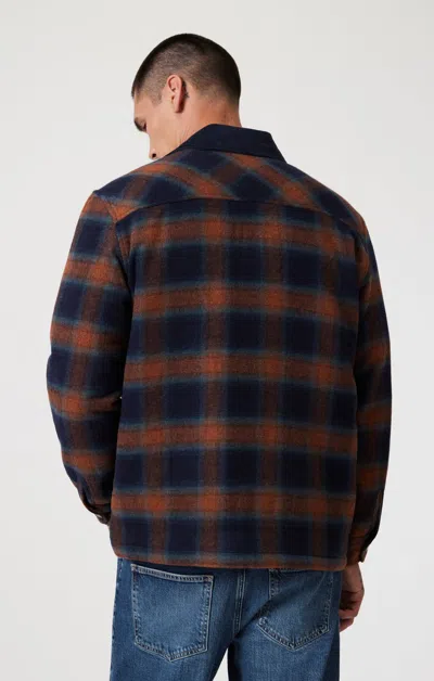 Mavi Plaid Shacket In Brick Red Check In Red
