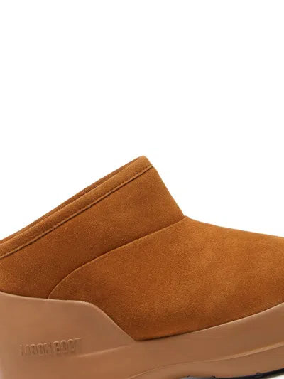 Moon Boot Boys Luna Suede Low Boots In Brown