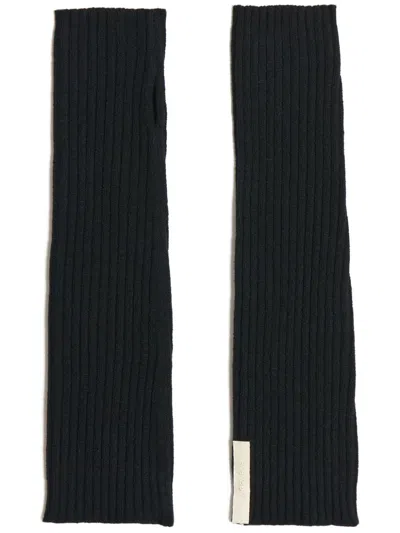 Shop Apparis Ribbed-knit Fingerless Gloves In Black