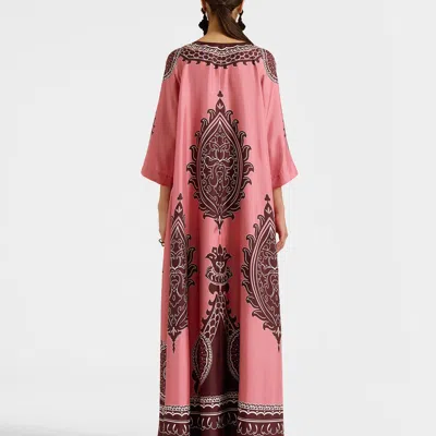 La Doublej La Double J Muumuu Printed Silk-satin Maxi Dress In Oltrarno Placée Pink