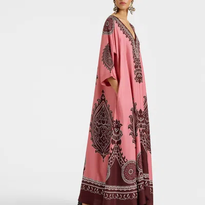 La Doublej La Double J Muumuu Printed Silk-satin Maxi Dress In Oltrarno Placée Pink