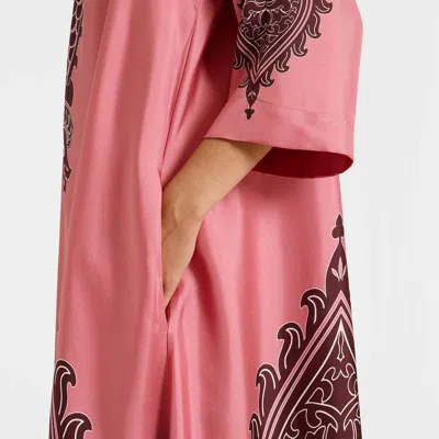 La Doublej La Double J Muumuu Printed Silk-satin Maxi Dress In Oltrarno Placée Pink
