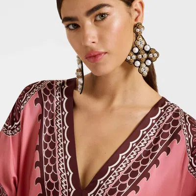 La Doublej La Double J Muumuu Printed Silk-satin Maxi Dress In Oltrarno Placée Pink