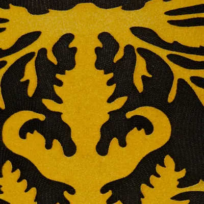 La Doublej Flocked Tights In Black & Yellow