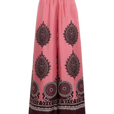 La Doublej Silk Wide-leg Pull-on Palazzo Pants In Oltrarno Placée Pink
