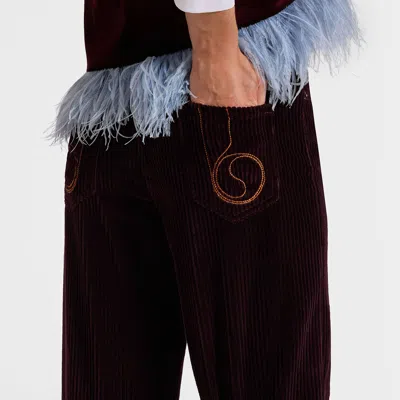 La Doublej The Flare Pants In Solid Purple