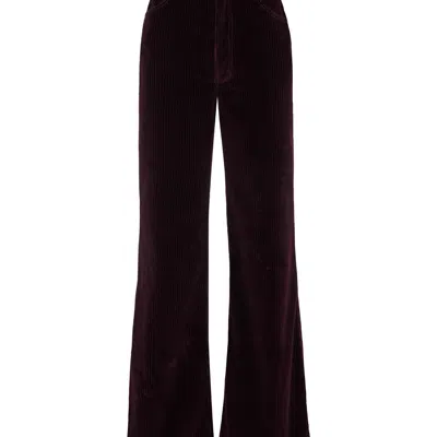 La Doublej The Flare Pants In Solid Purple