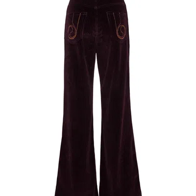 La Doublej The Flare Pants In Solid Purple