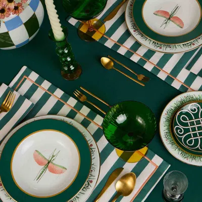 La Doublej Placemat Set Of 2 In Riviera Green