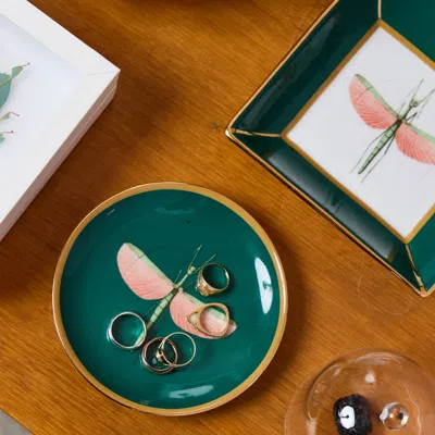La Doublej Libellula Mini Plate In Libellula Green