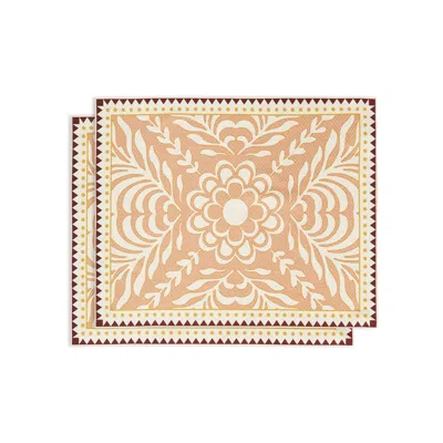 Shop La Doublej Herringbone Placemats Set Of 2 In Tudor Pink