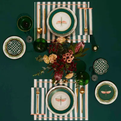 La Doublej Large Napkins Set Of 2 In Riviera Green