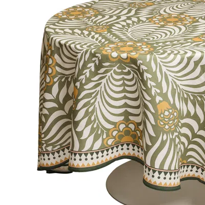 La Doublej Round Tablecloth In Tudor Light Green