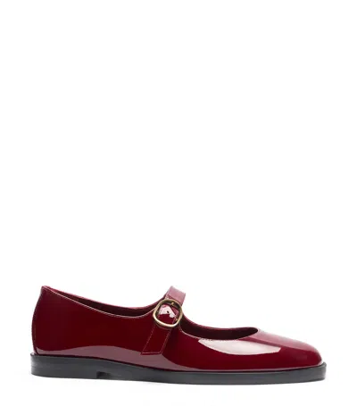 Shop Stuart Weitzman , Loralei Mary Jane, Loafer Und Flache Schuhe, Rosewood, Patent-leder